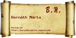 Bernáth Márta névjegykártya