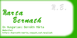 marta bernath business card
