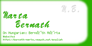 marta bernath business card